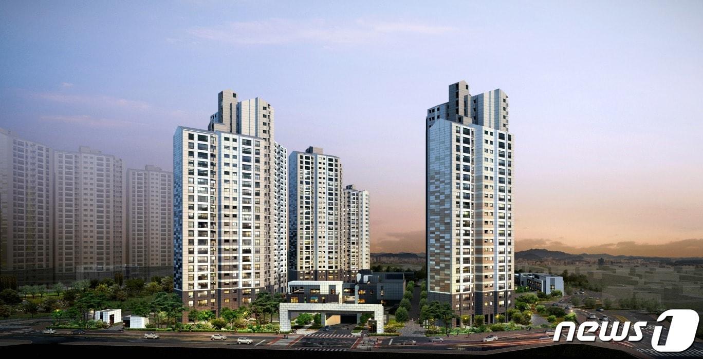 본문 이미지 - 마산합포구에 들어서는 ‘창원 푸르지오 더 플래티넘’ 투시도(대우건설 제공) ⓒ 뉴스1