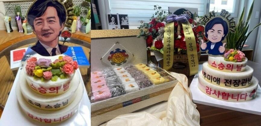 본문 이미지 - 조국 전 법무부 장관(왼쪽)과 추미애 전 법무부 장관의 페이스북 갈무리 ⓒ 뉴스1