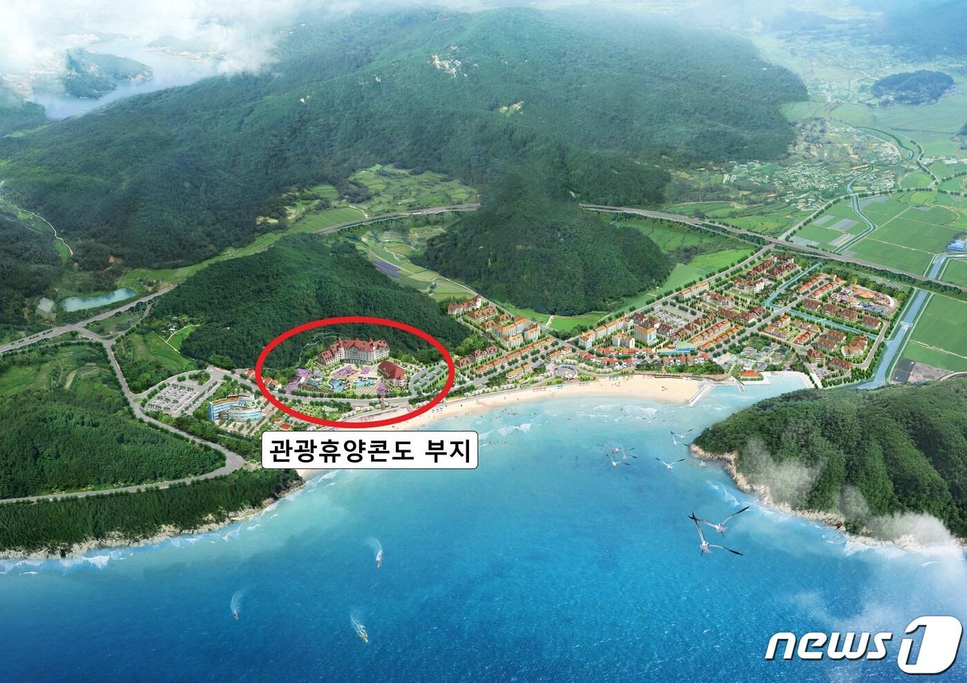 전북 부안군이 변산해수욕장 관광휴양콘도  조성사업을 본격적으로 추진한다.  변산해수욕장 관광휴양콘도 조감도.ⓒ 뉴스1