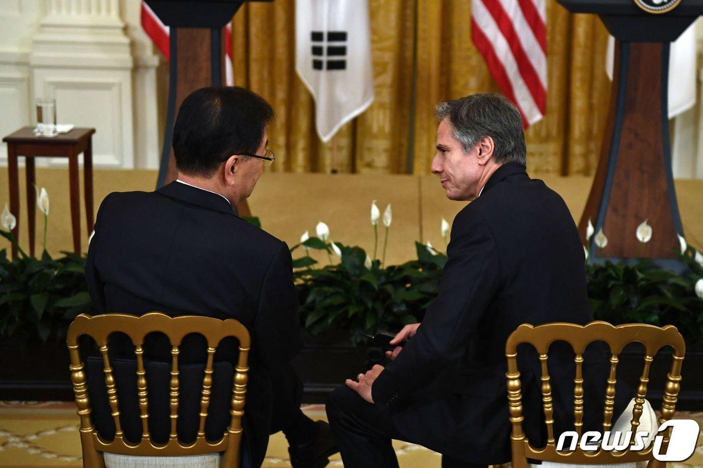 본문 이미지 - 정의용 외교부 장관(왼쪽)과 토니 블링컨 미국 국무장관.ⓒ AFP=뉴스1