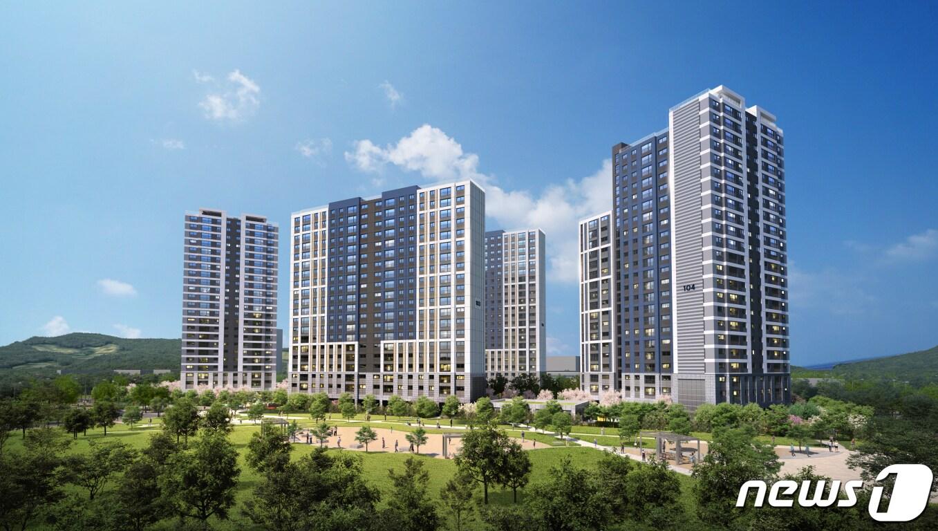 본문 이미지 - e편한세상 연천 웰스하임 투시도.(DL이앤씨 제공)ⓒ 뉴스1