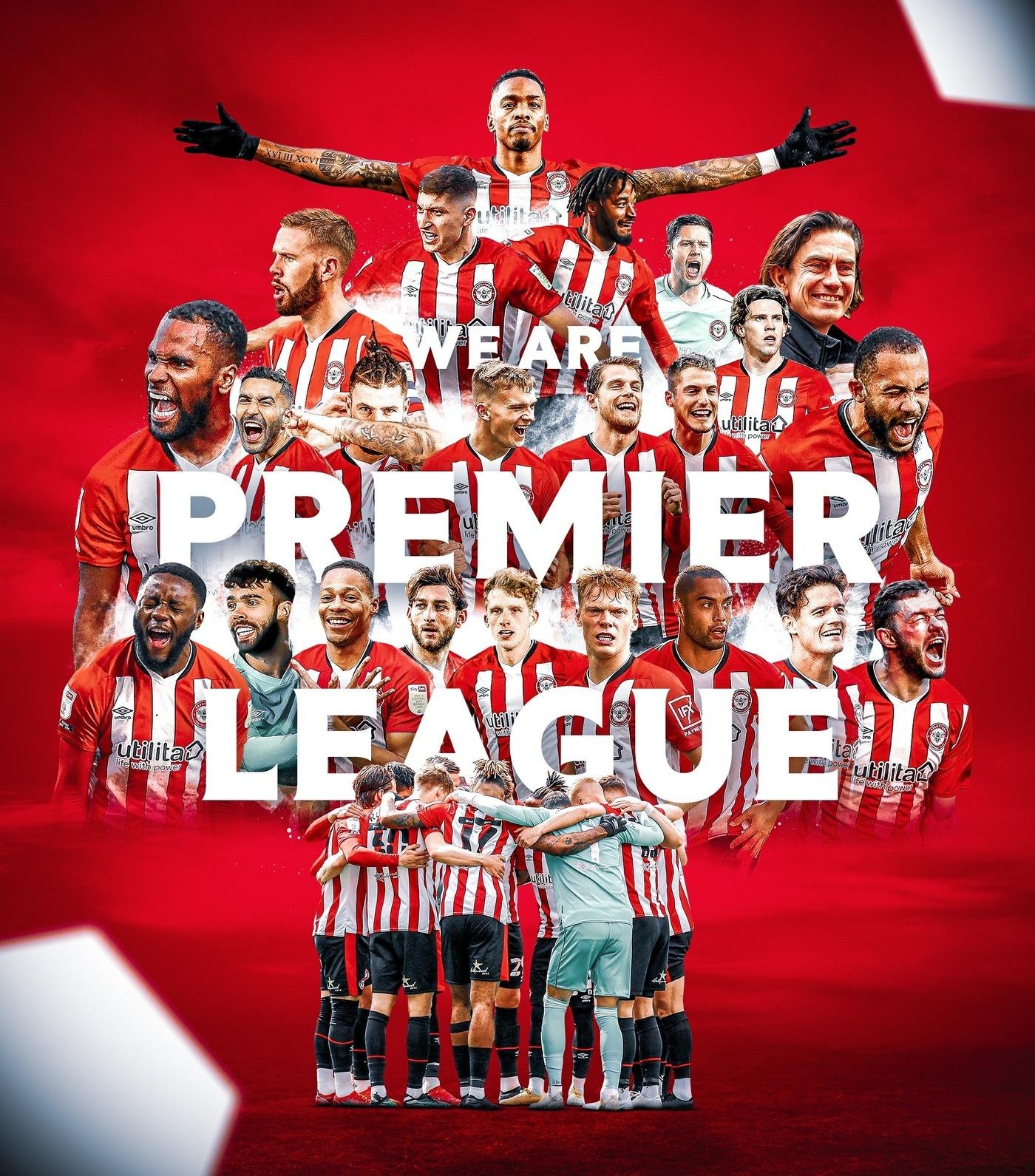 본문 이미지 - EPL로 승격한 브렌트포드. (브렌트포드 구단 SNS) ⓒ 뉴스1