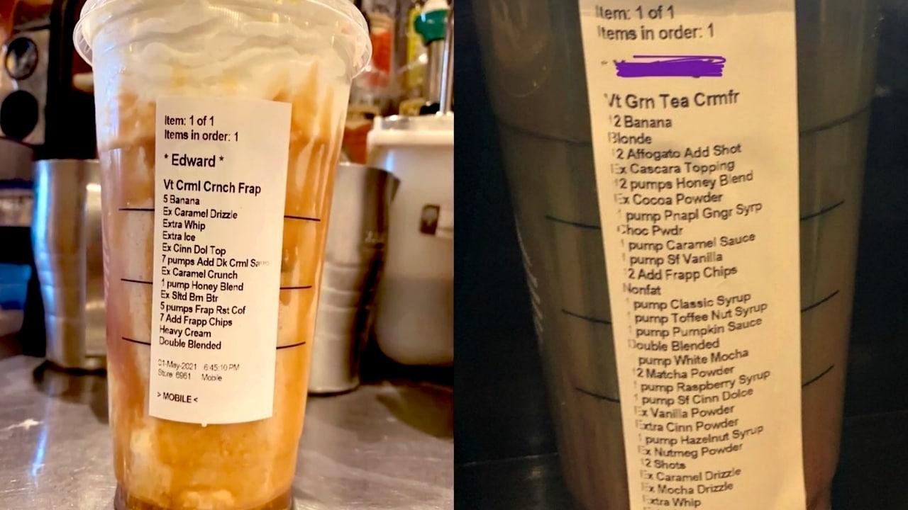 본문 이미지 - 미국 스타벅스 일부 고객들 사이에서 음료에 과도하게 옵션을 추가하는 것이 유행하면서 직원과 다른 고객들이 불편을 겪고 있다. (트위터 갈무리) ⓒ 뉴스1