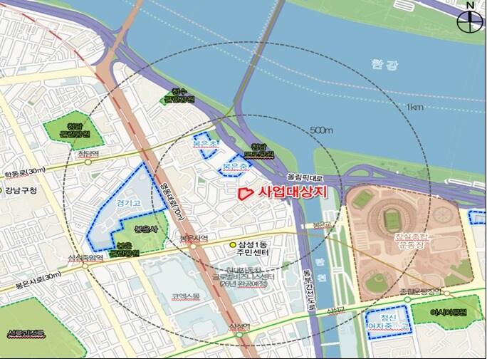 본문 이미지 - 강남구 삼성동 98번지 일원 사업대상지. (출처=서울시 제공) ⓒ 뉴스1