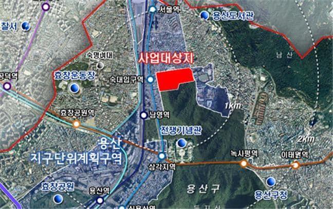 본문 이미지 - 주한 미국대사관 신축 부지 위치도. 서울시 제공. /뉴스1