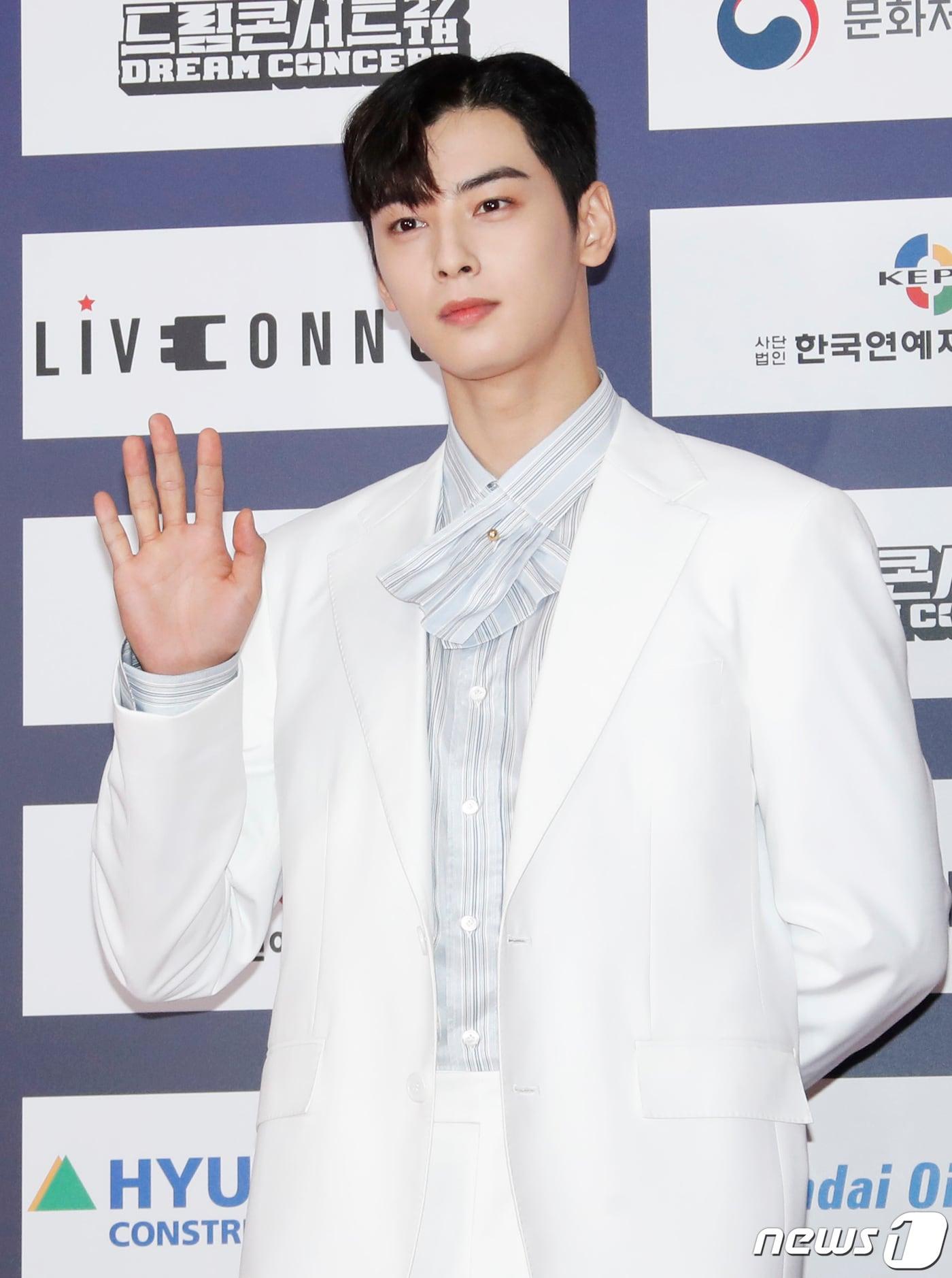 본문 이미지 - 아스트로 차은우가 26일 오후 서울 월드컵경기장에서 열린 ‘제27회 드림콘서트’ 레드카펫 행사에 참석해 포즈를 취하고 있다. 2021.6.26./뉴스1 ⓒ News1 권현진 기자