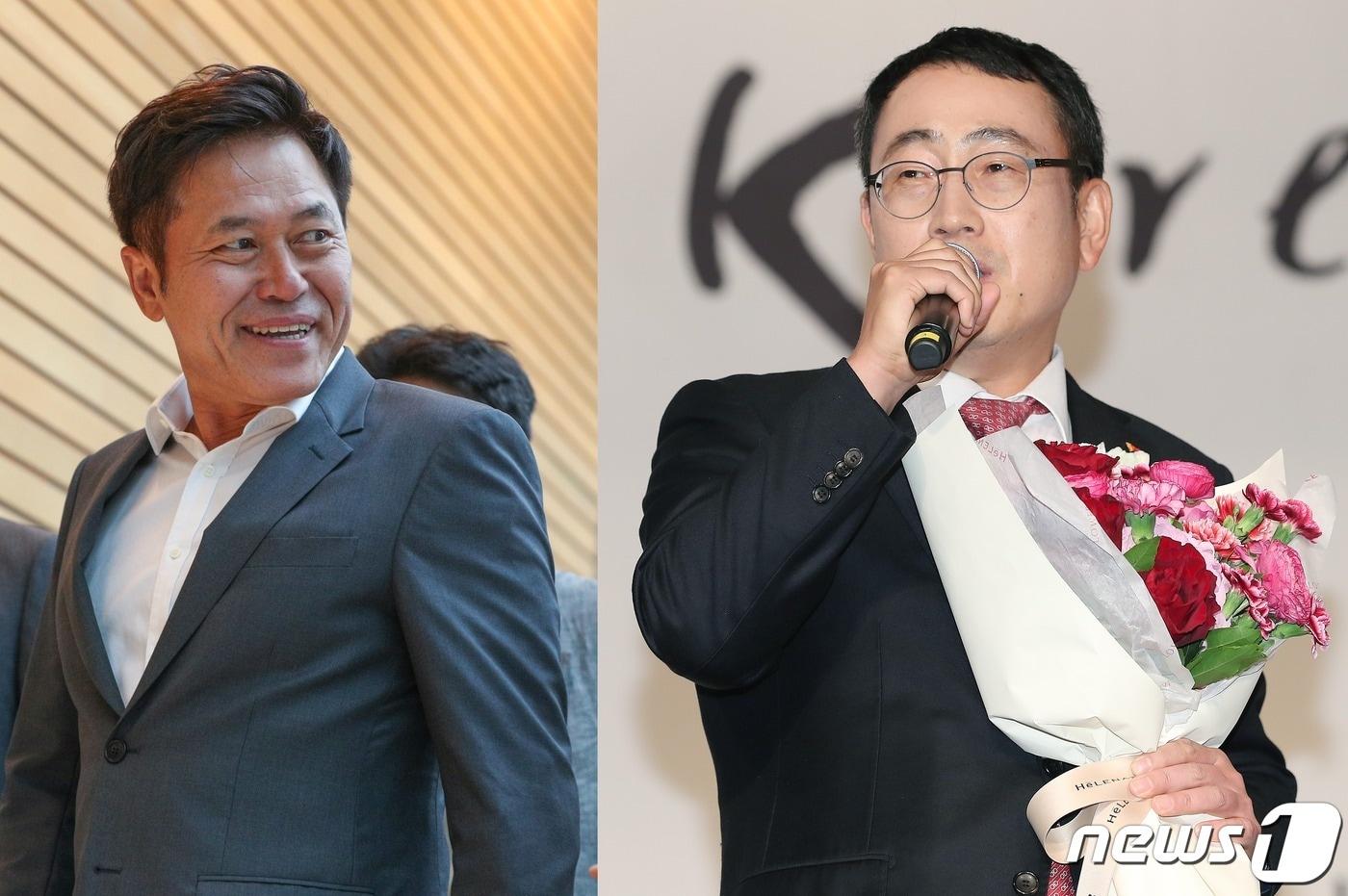 본문 이미지 - 인적분할되는 SK텔레콤의 신설법인과 존속법인의 대표를 맡을 것으로 여겨지고 있는 박정호 SK텔레콤 대표(왼쪽)와 유영상 SK텔레콤 MNO사업 대표 ⓒ 뉴스1