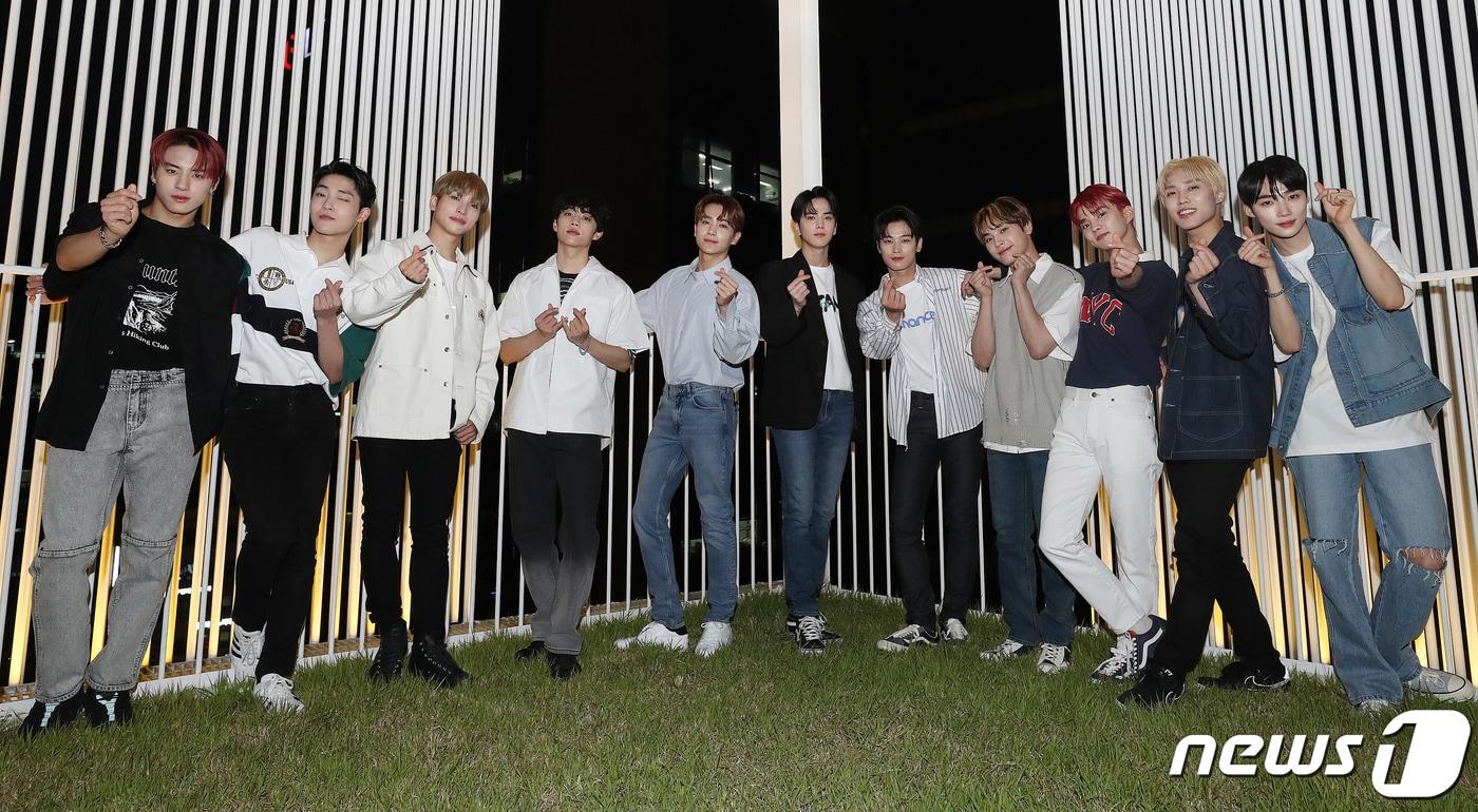 더보이즈. 왼쪽부터 에릭, 케빈, 상연, 선우, 현재, 영훈, 주연, 주학년, 큐, 제이콥, 뉴./뉴스1 ⓒ News1 박세연 기자