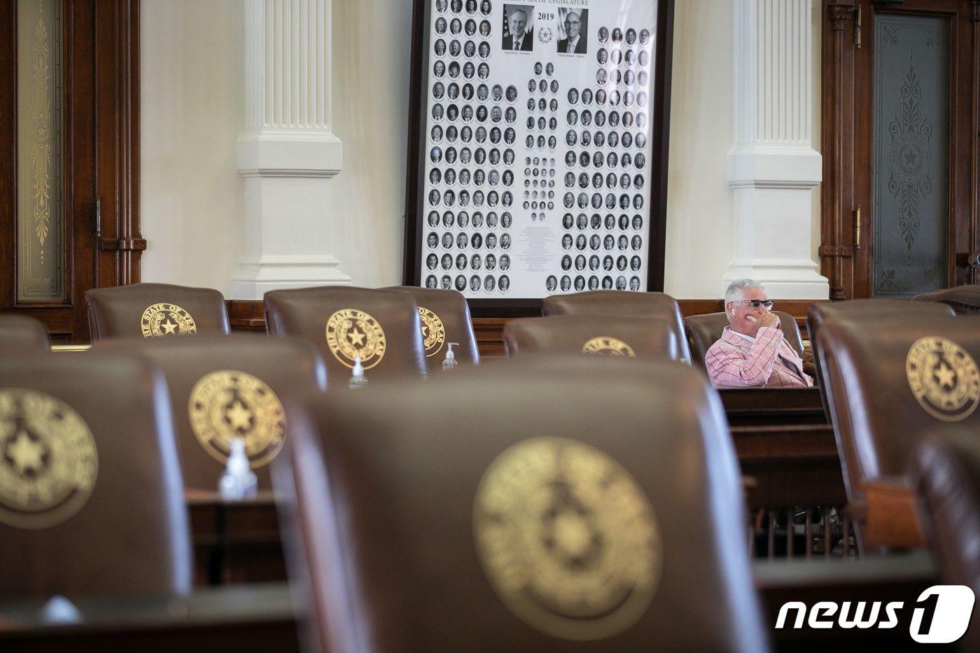 텍사스 오스틴 주의회 하원의 민주당 의원 좌석 모습. ⓒ AFP=뉴스1 ⓒ News1 우동명 기자