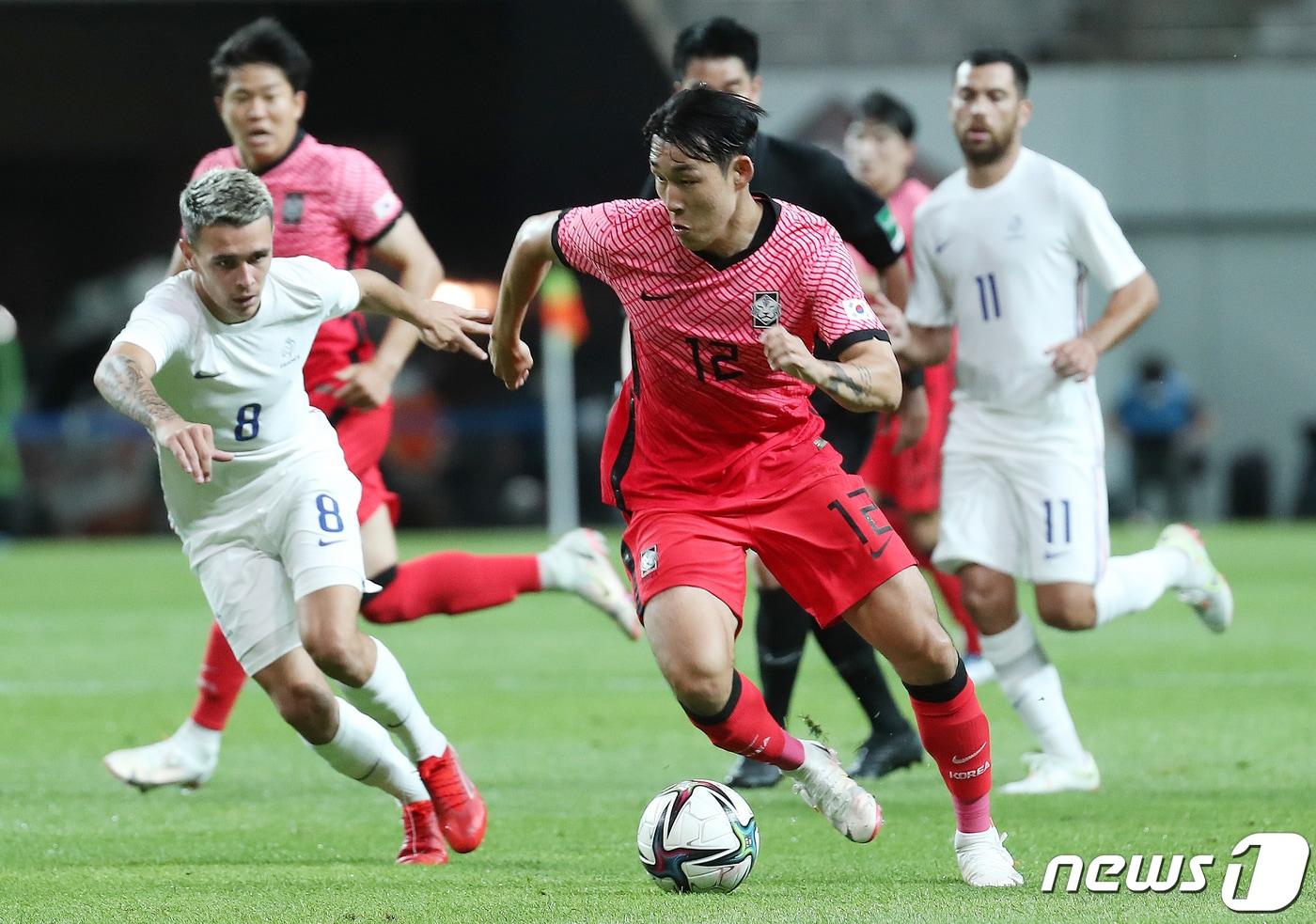 대한민국 올림픽 축구대표팀 송민규 2021.7.16/뉴스1 ⓒ News1 민경석 기자