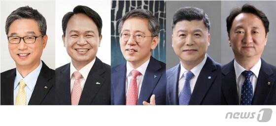 본문 이미지 - 사진 왼쪽부터 허인 KB국민·진옥동 신한·박성호 하나·권광석 우리·권준학 NH농협은행장 ⓒ News1 최수아 디자이너