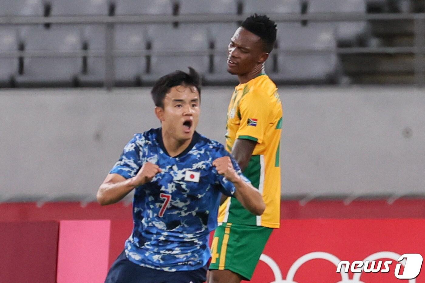 구보 다케후사가 2020 도쿄 올림픽 남자축구 조별리그 1차전에서 일본의 첫 승을 이끌었다. ⓒ AFP=뉴스1