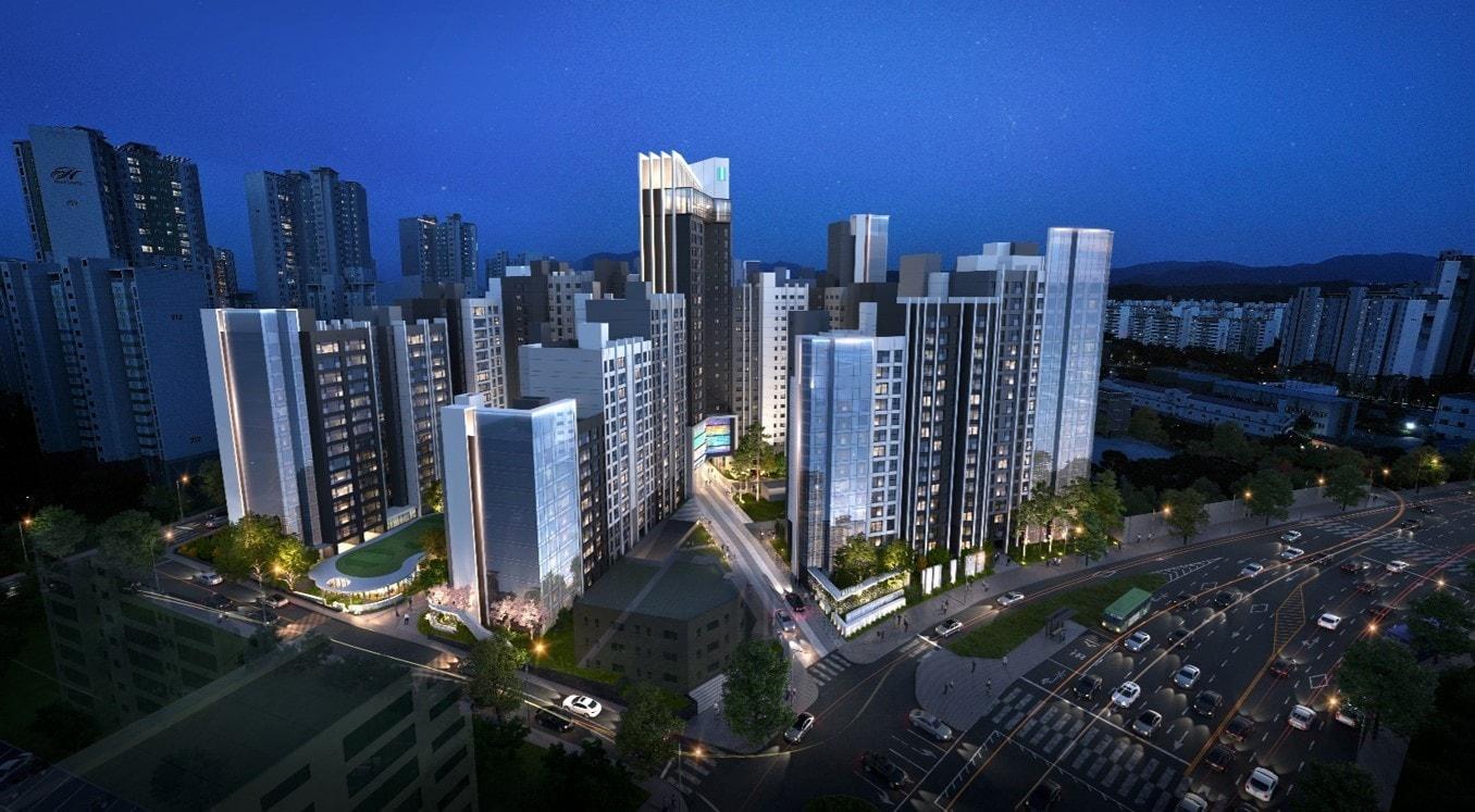 본문 이미지 - 고덕아남 조감도(야경). 삼성물산 제공. /뉴스1