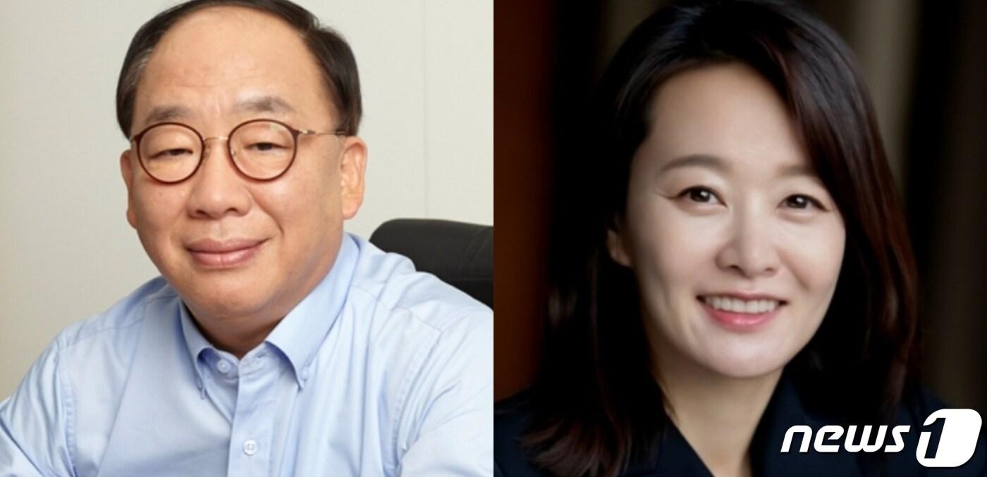 본문 이미지 - 권오섭 엘앤피코스메틱 회장(왼쪽), 윤송이 엔씨소프트 사장(CSO).ⓒ 뉴스1