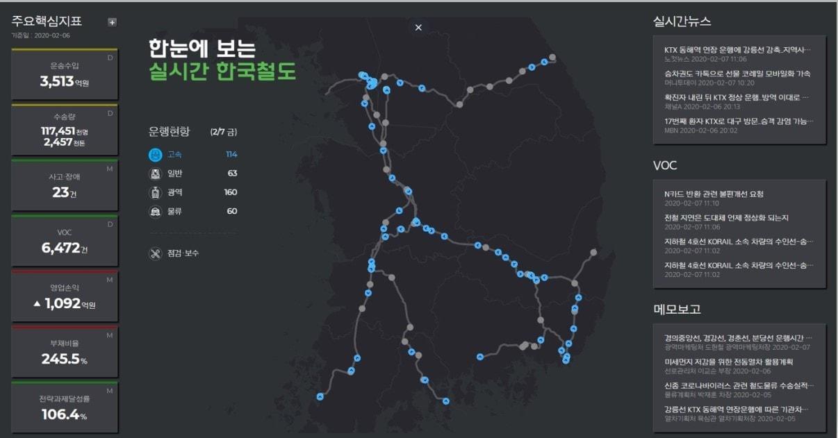 본문 이미지 - 열차운행 실시간 모니터링 시스템 / 코레일 제공 ⓒ 뉴스1