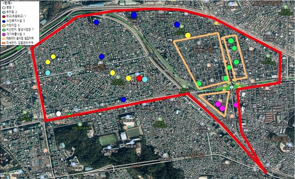 본문 이미지 - 신림사거리 일대 미세먼지 집중관리지역.(관악구 제공)ⓒ 뉴스1