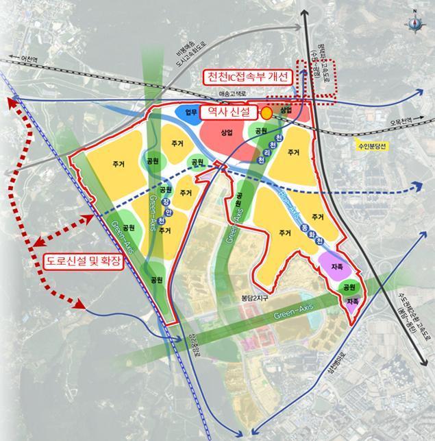 본문 이미지 - 화성봉담3 지구 개발구상(안) 및 교통대책(안). 국토교통부 제공. /뉴스1