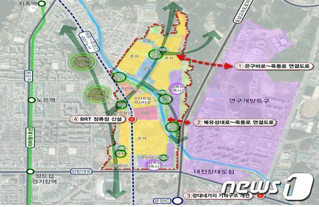 본문 이미지 - 죽동2지구 현황도.(대전시 제공)ⓒ 뉴스1