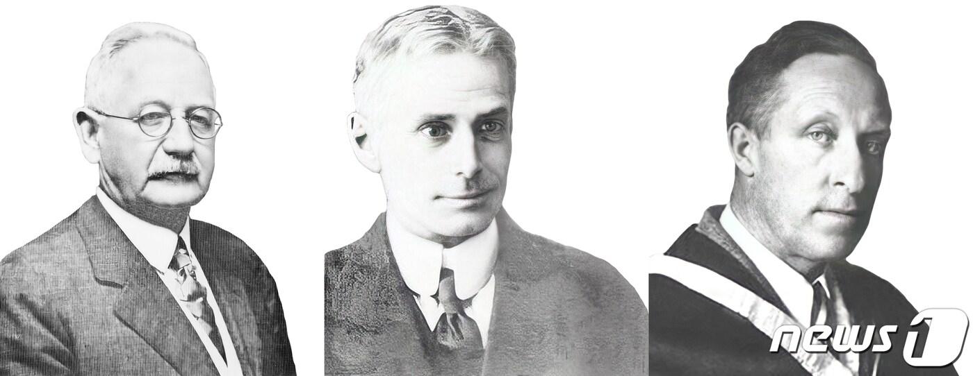 (왼쪽부터) 애비슨·그리어슨·마틴 선생.(보훈처 제공)ⓒ 뉴스1