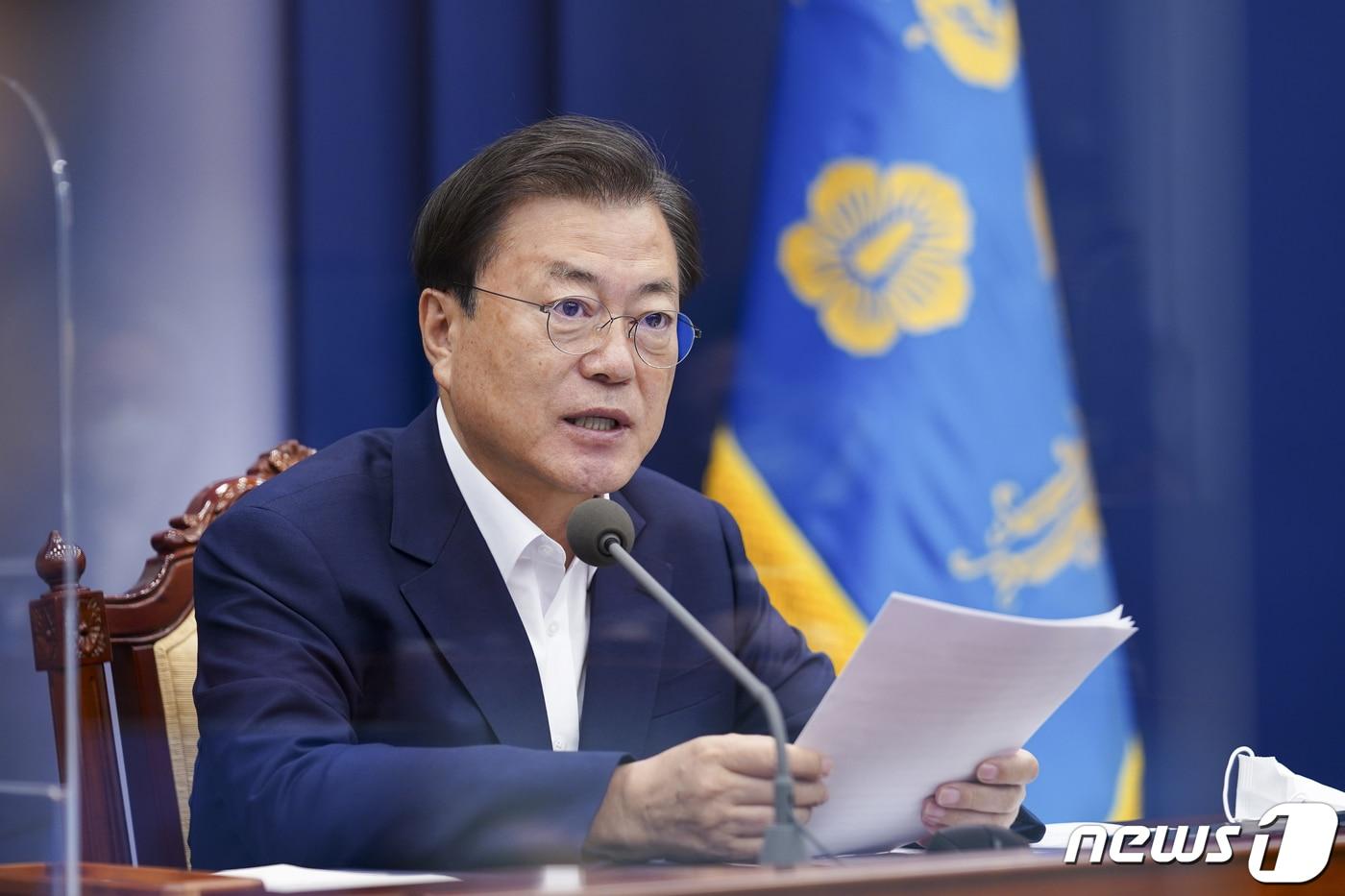 본문 이미지 - 문재인 대통령. 2021.8.9/뉴스1 ⓒ News1 이광호 기자