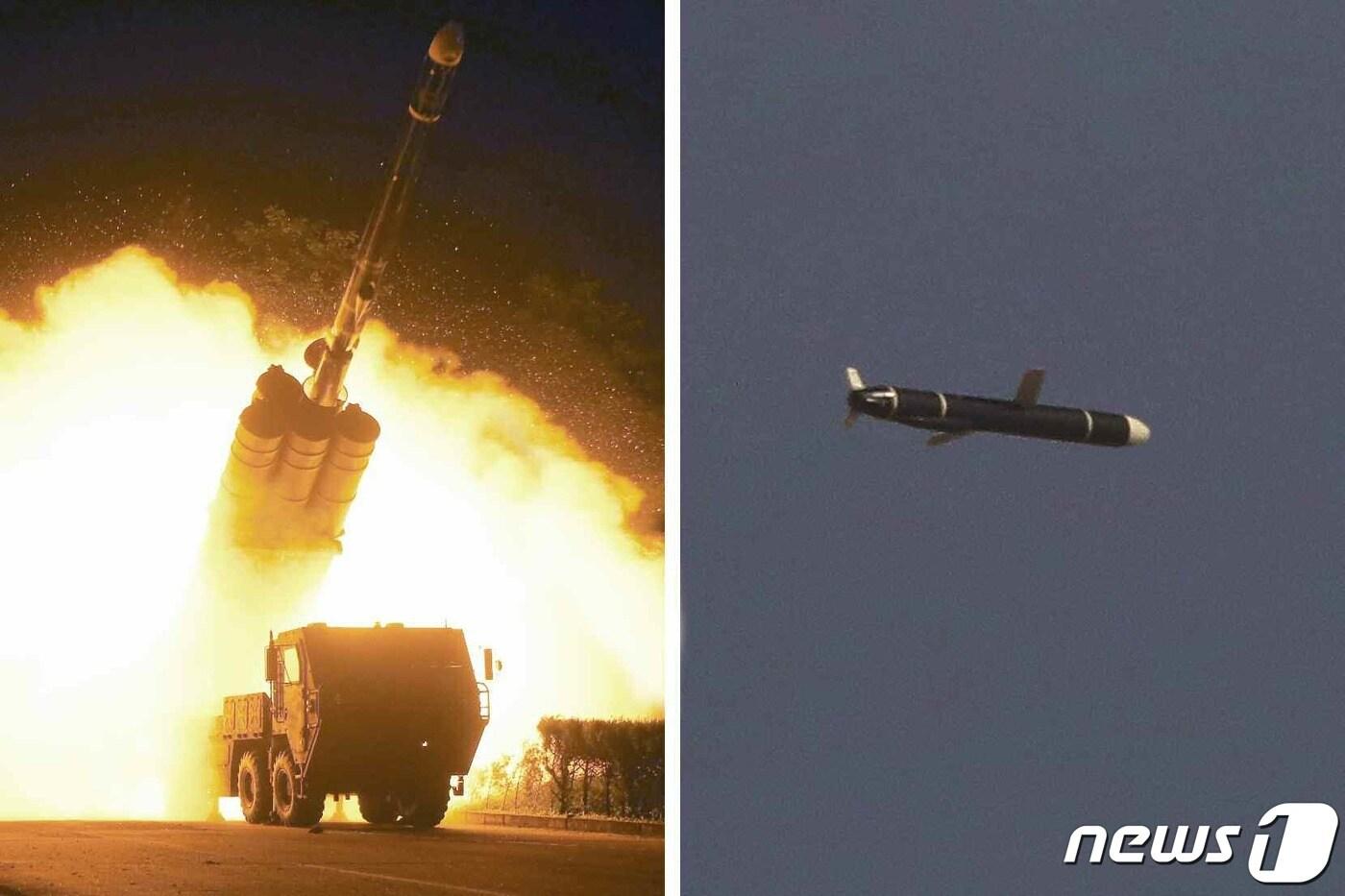 본문 이미지 - (평양 노동신문=뉴스1) = 북한 국방과학원이 지난 11일과 12일 새로 개발한 신형 장거리순항미사일 시험발사를 성공적으로 진행했다고 밝혔다. [국내에서만 사용가능. 재배포 금지. DB 금지. For Use Only in the Republic of Korea. Redistribution Prohibited] rodongphoto@news1.kr