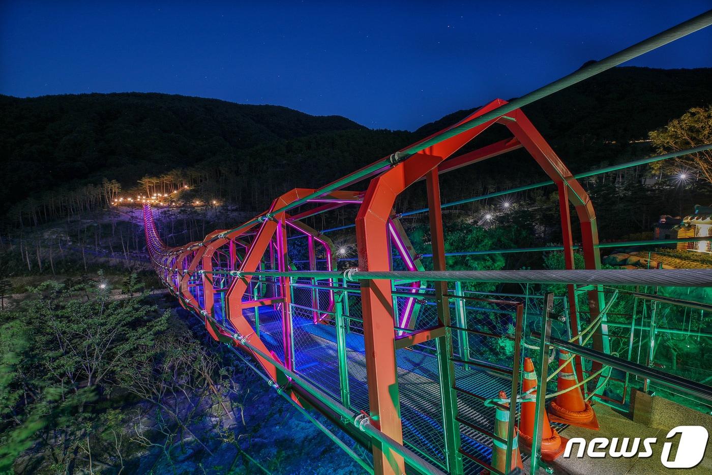 산청 동의보감촌 무릉교 야경.(산청군 제공)ⓒ 뉴스1