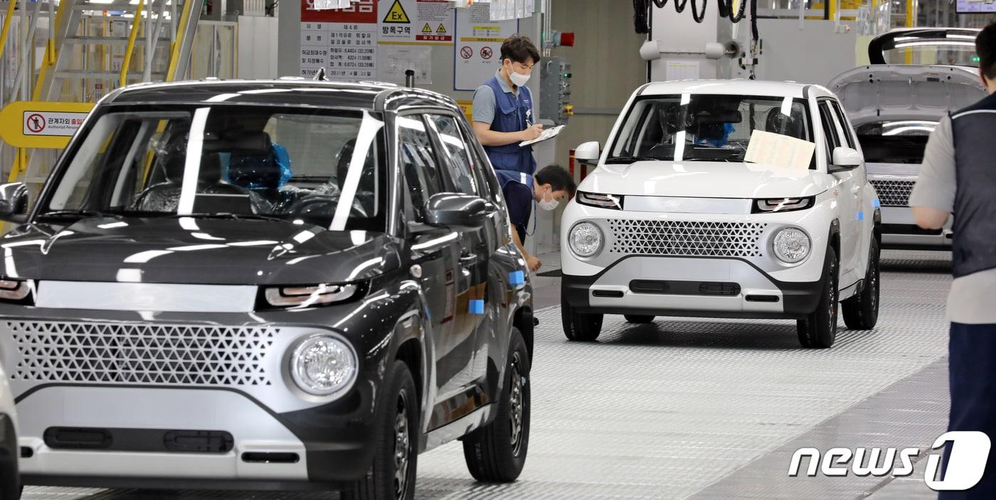 광주글로벌모터스에서 양산 중인 경형SUV &#39;캐스퍼&#39;./뉴스1