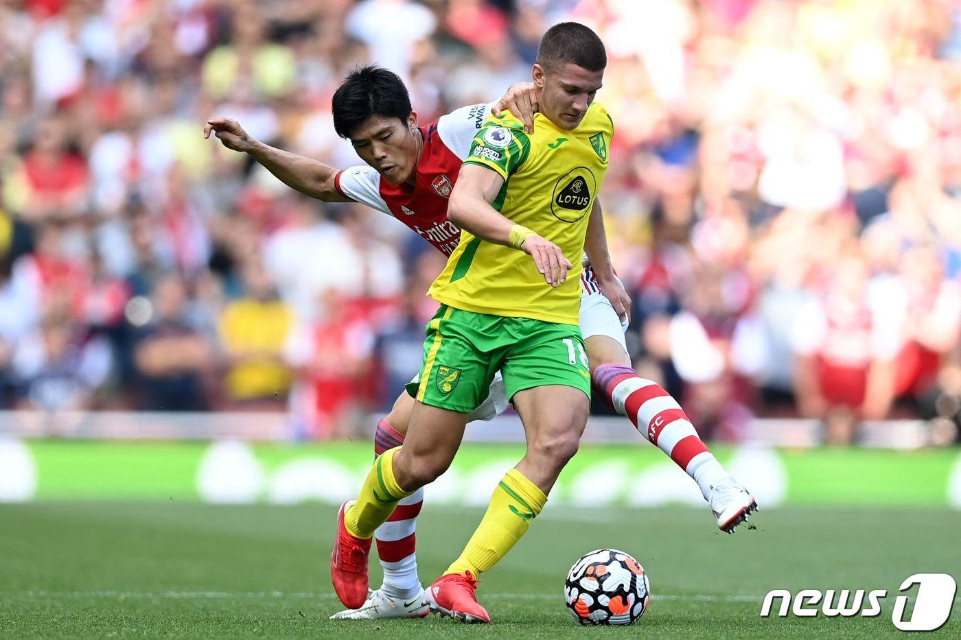아스널의 도미야스 다케히로가 첫 경기부터 인상적인 활약을 펼쳤다. ⓒ AFP=뉴스1