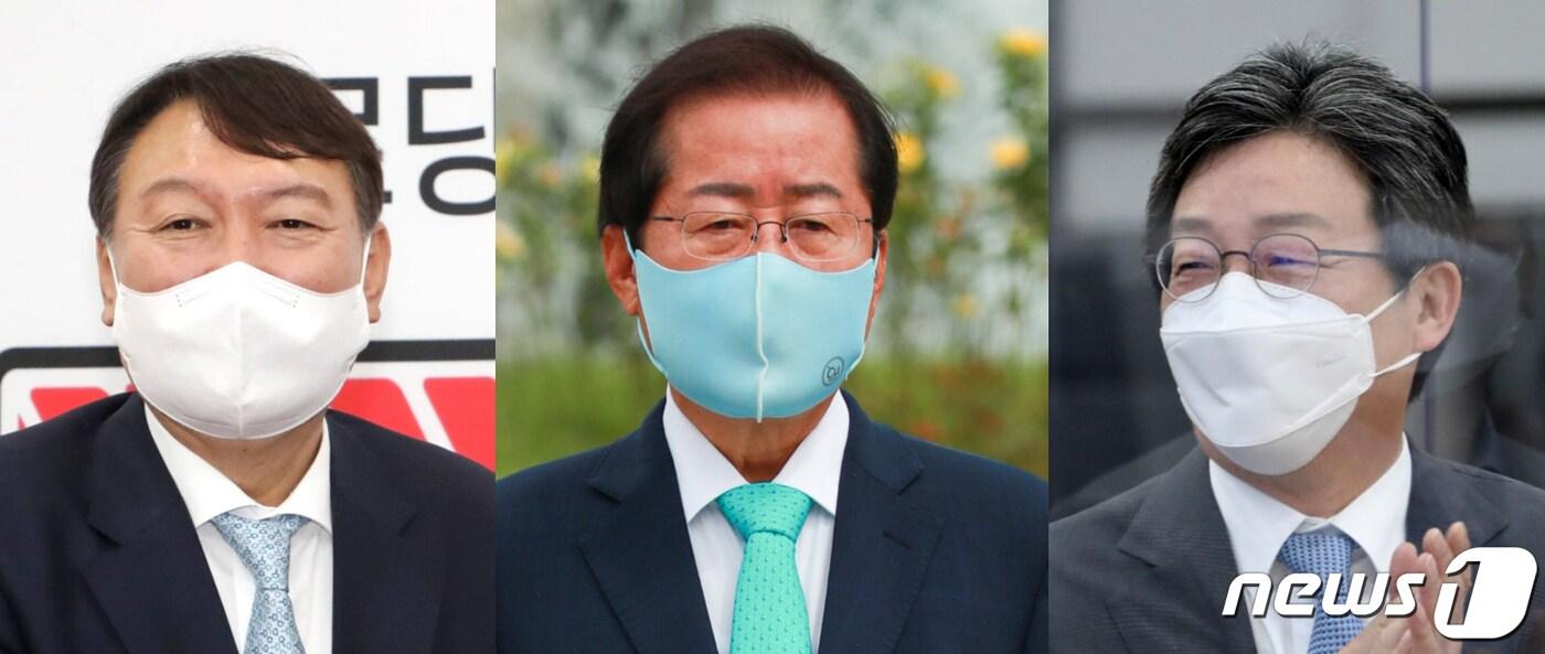 본문 이미지 - 국민의힘 대권주자 윤석열 전 검찰총장(왼쪽부터), 홍준표 의원, 유승민 전 의원. ⓒ 뉴스1