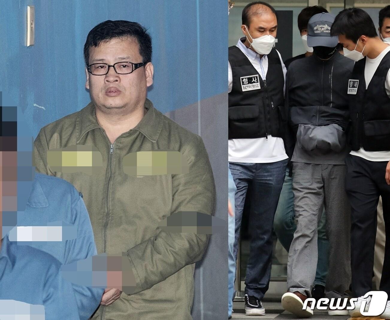 본문 이미지 - 오패산터널 총기난사 사건 범인 성병대(왼쪽)과 전자발찌를 훼손하고 여성 2명을 살해한 혐의를 받는 성범죄 전과자 강윤성. ⓒ 뉴스1