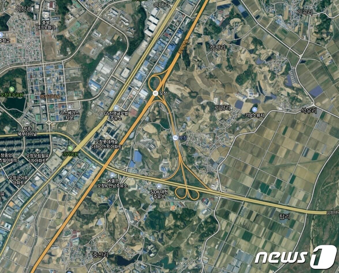 본문 이미지 - 충북 청주시 청원구 오창읍 신규 산업단지 조성 예정지 후보.(네이버지도 갈무리).2021.9.22/ⓒ 뉴스1