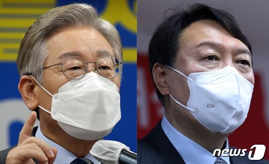 본문 이미지 - 이재명 경기지사(왼쪽)와 윤석열 전 검찰총장 ⓒ뉴스1