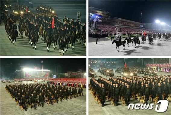 본문 이미지 - (평양 노동신문=뉴스1) = 북한이 9일 0시 평양 김일성광장에서 '민간 및 안전무력' 열병식을 진행했다고 노동당 기관지 노동신문이 보도했다. [국내에서만 사용가능. 재배포 금지. DB 금지. For Use Only in the Republic of Korea. Redistribution Prohibited] rodongphoto@news1.krⓒ 뉴스1