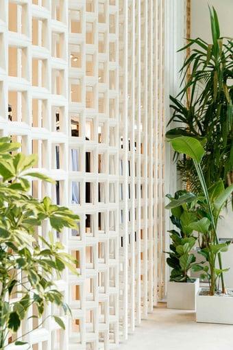 본문 이미지 - 마시모두띠 롯데백화점 동탄점의 '격자 구조의 벽과 가든 디자인'.ⓒ 뉴스1