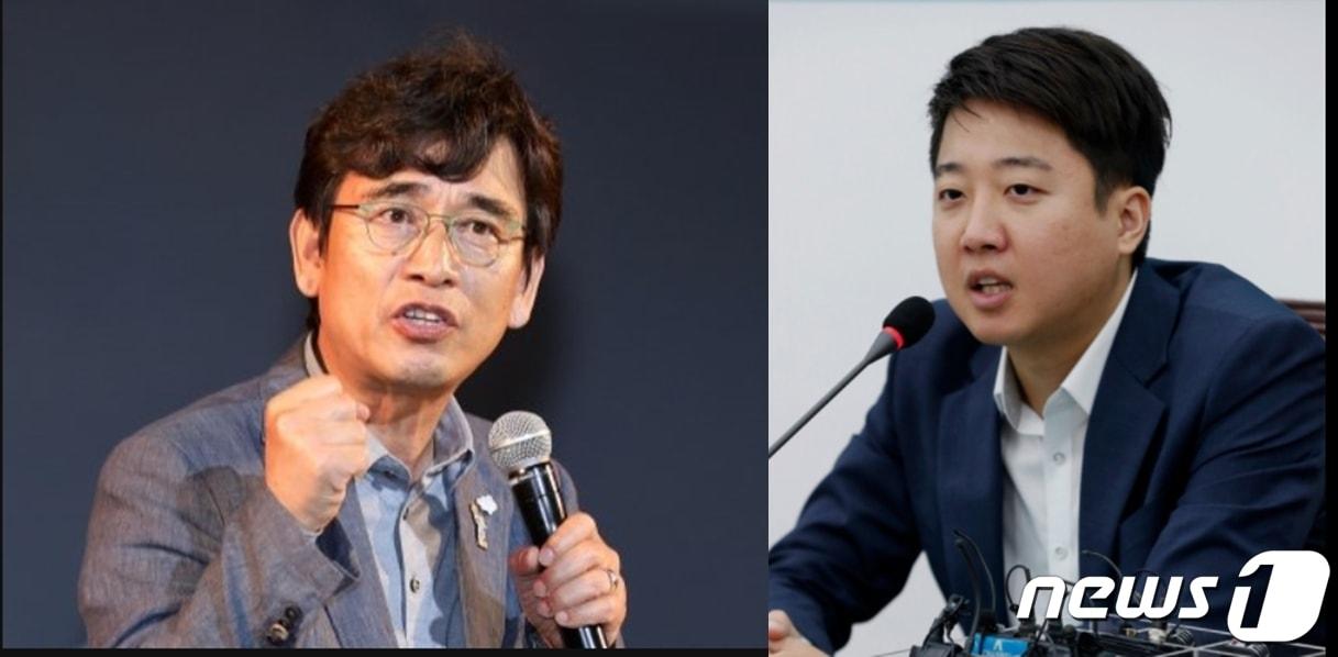 본문 이미지 - 유시민 노무현 재단 이사장과 이준석 국민의힘 대표. ⓒ 뉴스1