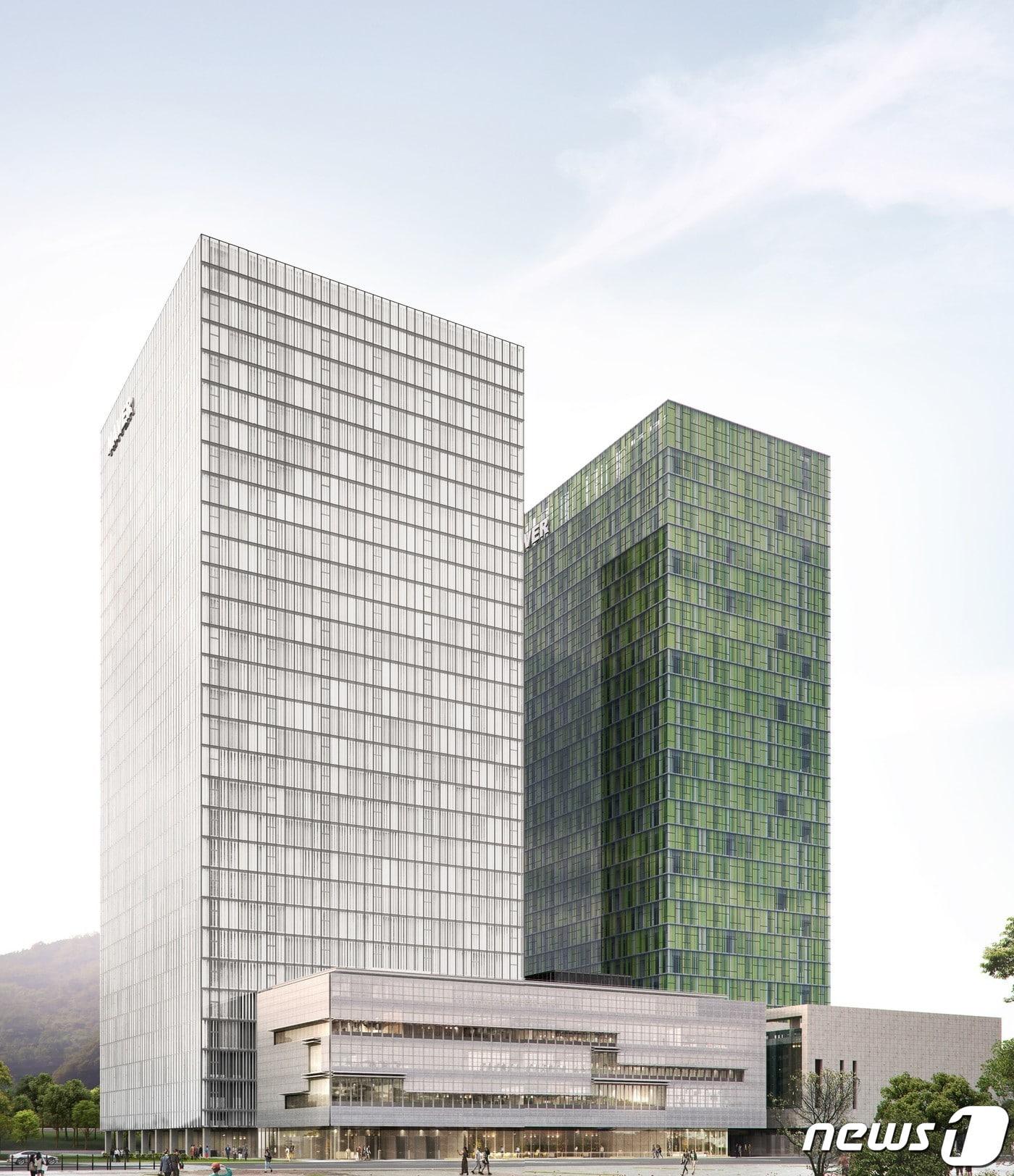 본문 이미지 - 네이버 제2사옥과 본사 외관 (네이버 제공) ⓒ 뉴스1
