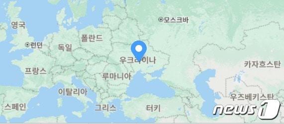 본문 이미지 - 우크라이나 위치도 - 네이버 지도 갈무리