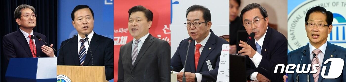 본문 이미지 - 오는 6월1일 치러지는 8회 전국동시지방선거 충북지사 후보군. 사진 왼쪽부터 더불어민주당 노영민, 국민의힘 박경국·신용한·이종배·경대수·오제세.(뉴스1 DB).2022.1.27/ ⓒ 뉴스1
