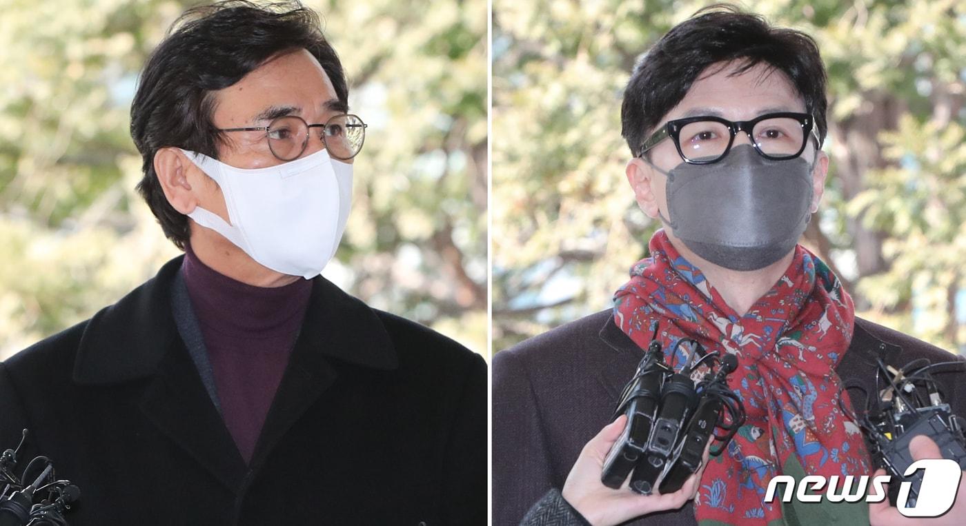 본문 이미지 - 유시민 전 노무현재단 이사장과 한동훈 전 국민의힘 대표. /뉴스1 ⓒ News1 허경 기자