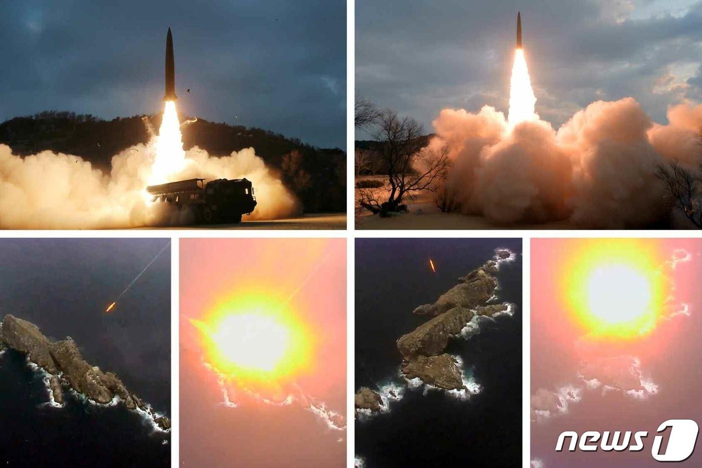 &#40;평양 노동신문=뉴스1&#41; = 북한 지대지 전술유도탄&#40;단거리탄도미사일 KN-23&#41;. [국내에서만 사용가능. 재배포 금지. DB 금지 For Use Only in the Republic of Korea. Redistribution Prohibited] rodongphoto@news1.kr