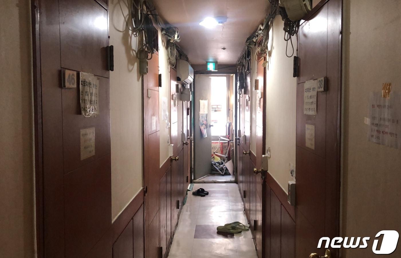 7일 종로구 한 고시원의 모습이다 ⓒ 뉴스1 금준혁 기자