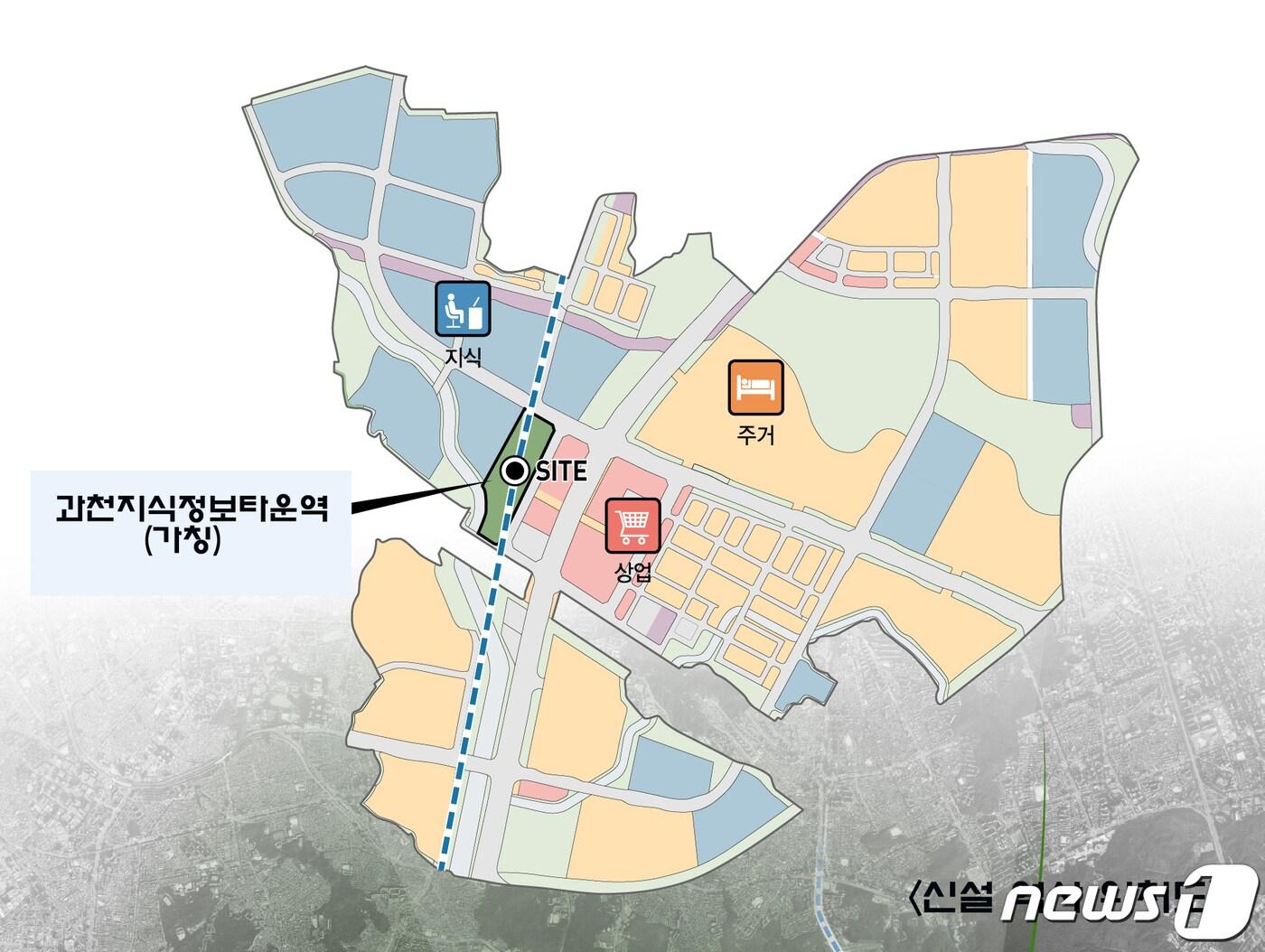 본문 이미지 - 과천지식정보타운역(가칭) 위치도.(과천시 제공)