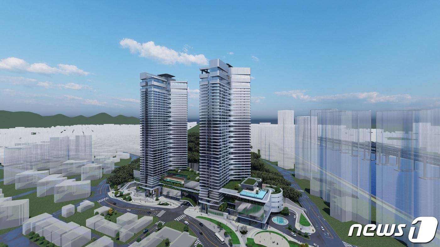 부산 수영구 민락동 옛 미월드 부지에 추진 중인 호텔 가상 이미지.(티아이부산PFV 제공)