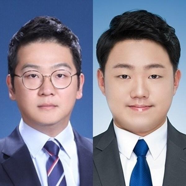 본문 이미지 -  유병민 SBS 기자(왼쪽)-이정인 한국스포츠경제 기자. (한국야구기자회 제공)