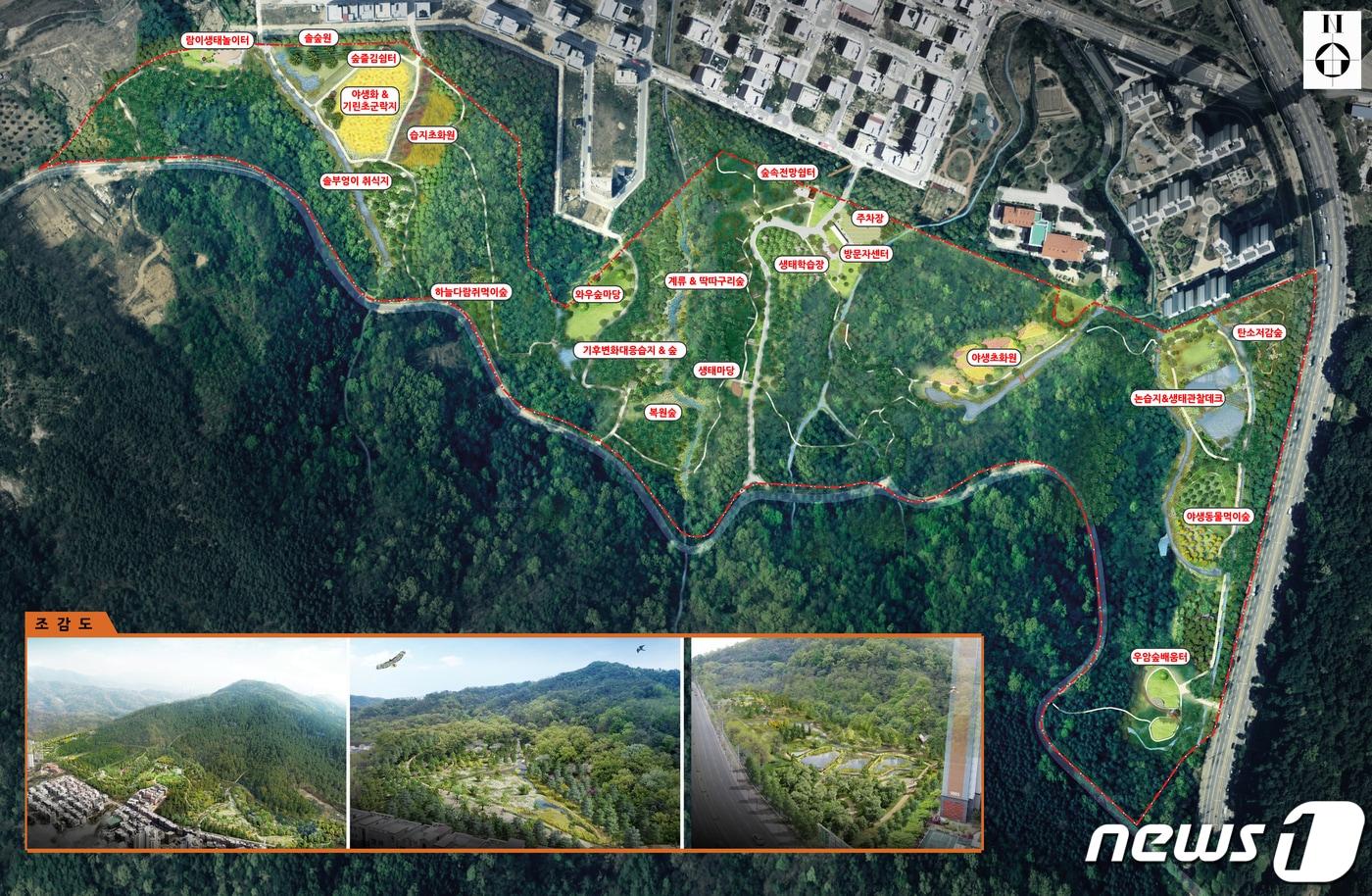 본문 이미지 - 충북 청주시 우암산 도시생태축 복원사업 조감도.(청주시 제공).2022.10.20/뉴스1