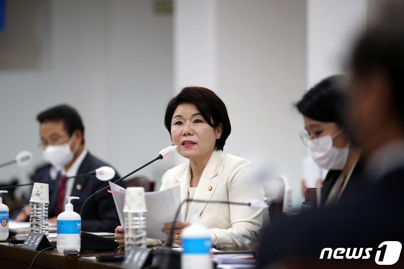 본문 이미지 - 조은희 국민의힘 의원이 20일 오후 광주 광산구 광주경찰청에서 열린 국회 행정안전위원회의 광주경찰청에 대한 국정감사에서 질의하고 있다. 2022.10.20/뉴스1 ⓒ News1 정다움 기자