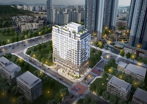 본문 이미지 - '탕정역 한샘바흐하우스' 조감도(신영부동산신탁 제공)