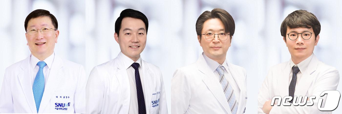 사진 왼쪽부터 서울대병원 혈액종양내과 윤성수·고영일 교수, 임상유전체의학과 윤홍석·이성영 교수. 