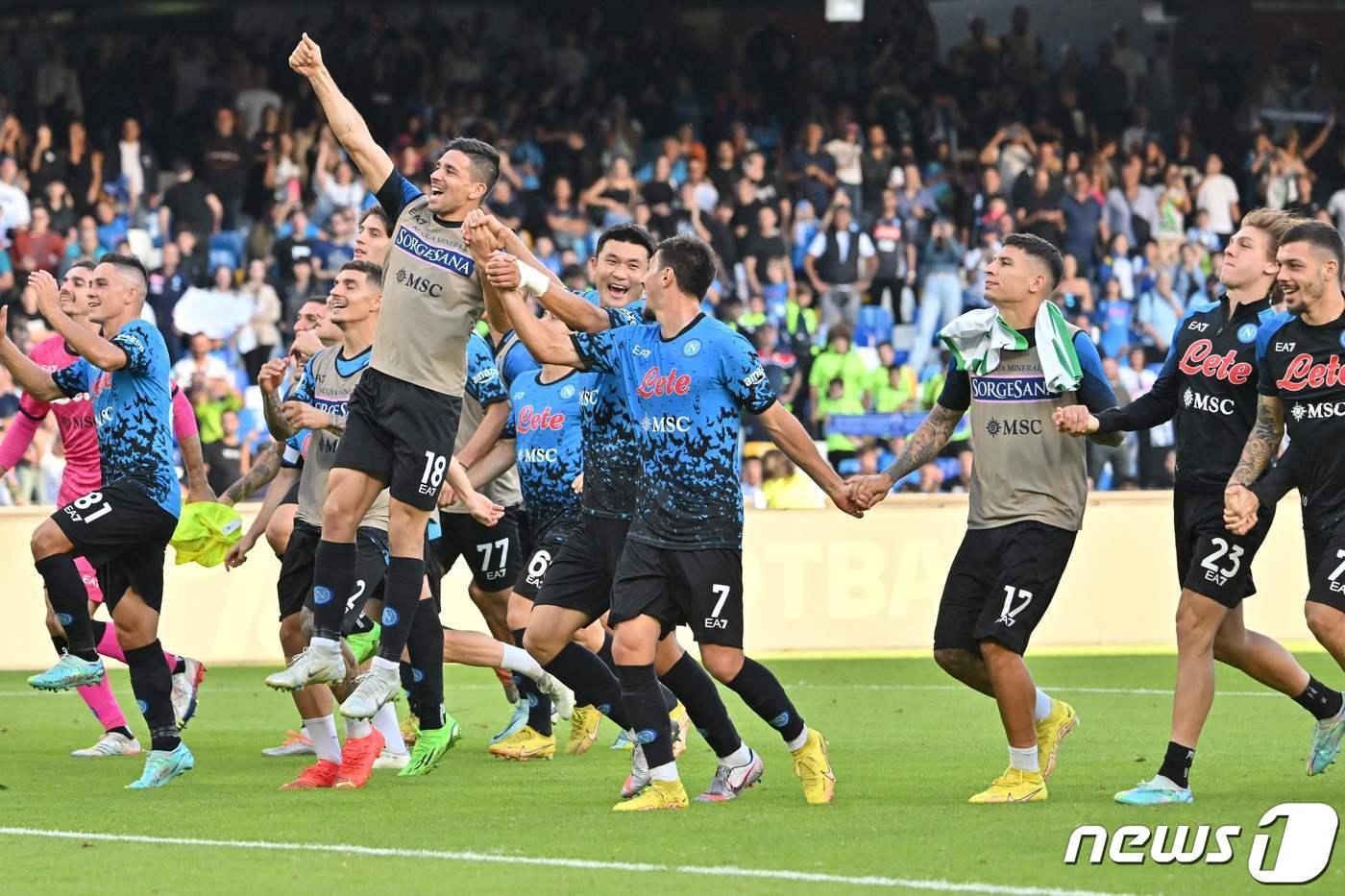 이탈리아 세리에A 12경기 무패 행진 중인 SSC 나폴리. ⓒ AFP=뉴스1