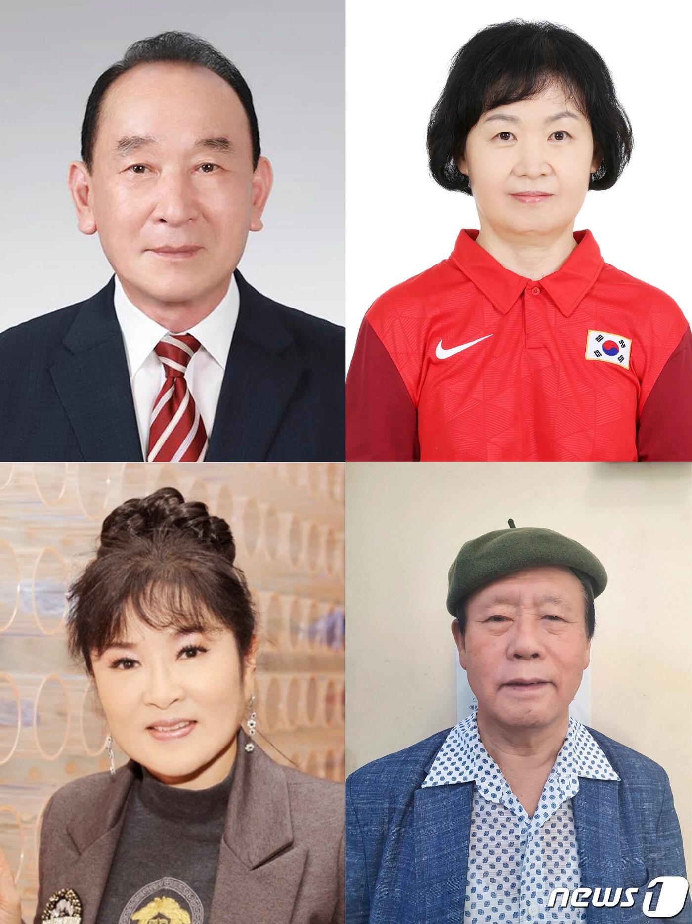 본문 이미지 - 성남시 문화상 수상자들. 정태열 성남학연구원 연구위원, 윤추자 보치아 국가대표 선수 겸 지도자, 최규성 창세학교장, 정혜식(예명 정지희) 배우.(왼쪽 위부터 시계방향)